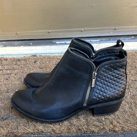 Lucky Brand Shoes - Lucky Brand Bartalino Black Bootie Size 8.5 Leather Boots Moto Vibes Double Zip